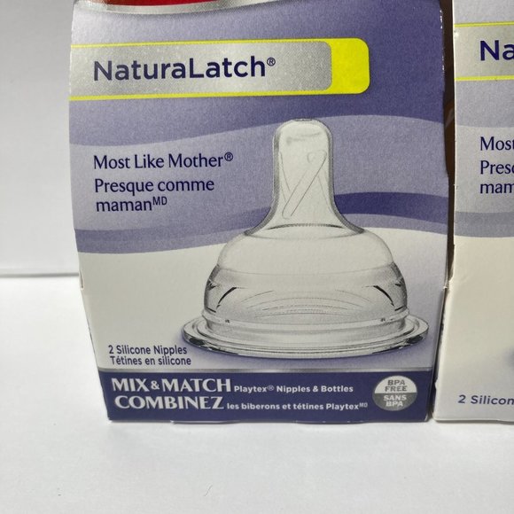 Playtex NaturaLatch Silicone Nipples 3-6M+ Fast 5 (2) Packs - Picture 3 of 13